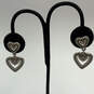 Designer Brighton Silver-Tone Engraved Heart Fashionable Dangle Earrings image number 1