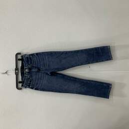 Womens Blue Denim Medium Wash High Rise Slim Fit Skinny Jeans Size 24P