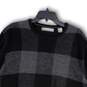 Mens Black Plaid Crew Neck Long Sleeve Stretch Pullover Sweater Size XL image number 3