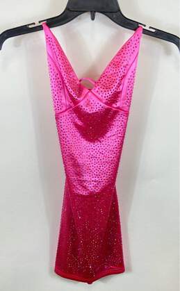Windsor Women Pink Rhinestone Mini Lace Up Dress XS