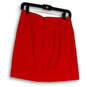 NWT Womens Red Flat Front Elastic Waist Back Zip Short A-Line Skirt Size 2 image number 2