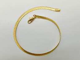 14K Yellow Gold Fancy Herringbone Chain Bracelet 2.7g alternative image