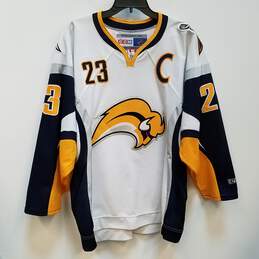 Mens White Buffalo Sabres Official Licensed NHL Hockey Jersey Size Medium
