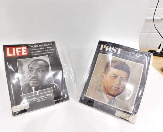 2 Commemorative Magazines Life and Post MLK JR, JFK image number 1