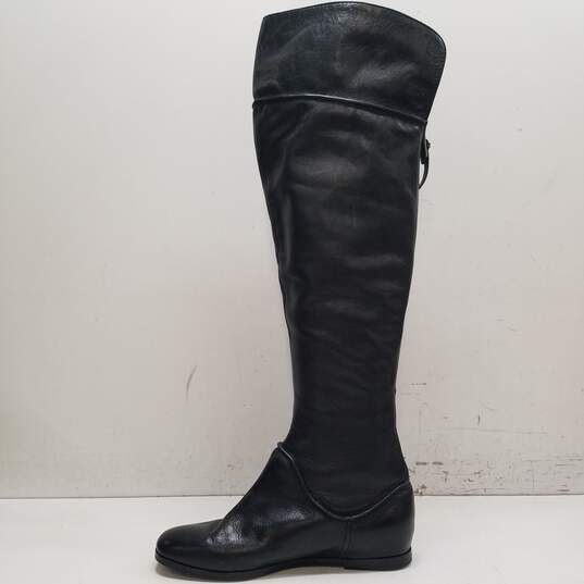 Via Spiga Black Leather Over the Knee Riding Boots Women US 7.5 image number 2
