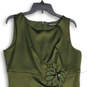 NWT Womens Green Round Neck Sleeveless Back Zip Shift Dress Size 14 image number 3