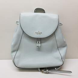 Kate Spade Leila Mint Green Pebbled Leather Drawstring Backpack