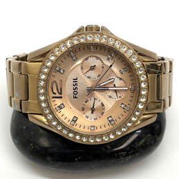 Designer Fossil Riley ES2811 Gold-Tone Stainless Steel Analog Wristwatch