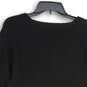 Womens Black Knitted Long Sleeve Round Neck Pullover Sweater Size Medium image number 4