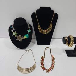 Gold & Warm Tones Costume Jewelry Collection Assorted 6pc Lot