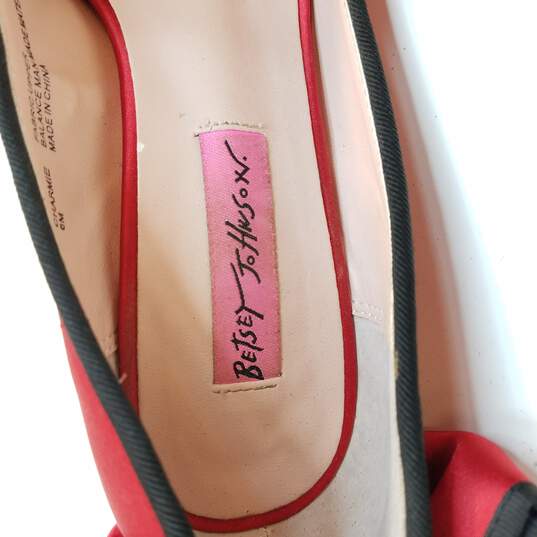 Betsey Johnson Charmie Red Peep Toe Pumps Size 6 image number 8