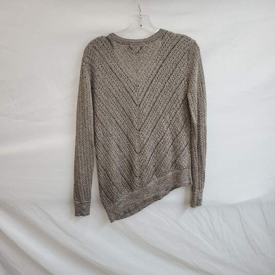 BCBGMAXAZRIA Kemp Metallic Open Knit Pullover Sweater WM Size S NWT image number 2