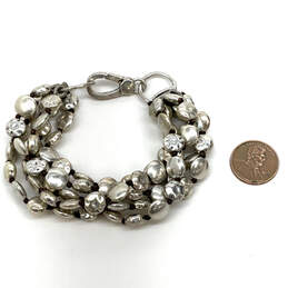 Designer Lucky Brand Silver-Tone Round Disc Multi Strand Wrap Bracelet
