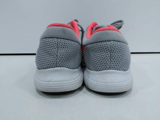 Nike Girls' Gray/Pink Running Shoes Size 4Y image number 4