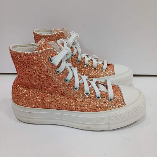 Converse Orange Sparkle Shoes Size 6.5 image number 3