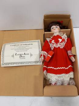 Lauren Ann Porcelain Doll In Box w/ Certification Paperwork