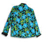 Womens Multicolor Floral Long Sleeve Spread Collare Full-Zip Jackets Size L image number 2