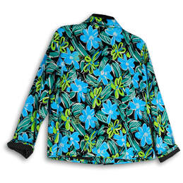 Womens Multicolor Floral Long Sleeve Spread Collare Full-Zip Jackets Size L alternative image