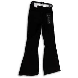 NWT Womens Black Dark Wash Stretch Pockets Denim 90's Flared Jeans Size 5 alternative image
