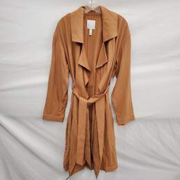 Leith WM's Long Sleeve Tan Trench Jacket Dress Size M