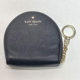 Kate Spade Black Leather Zip Around Coin Pouch Wallet