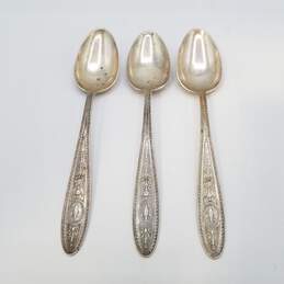 International Sterling Silver 6in Vintage Ornate Spoon 3pcs 65.1g