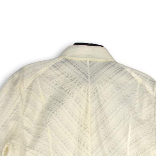 NWT Ellen Tracy Womens White Pointed Collar Long Sleeve Button Up Shirt Size 16 image number 4