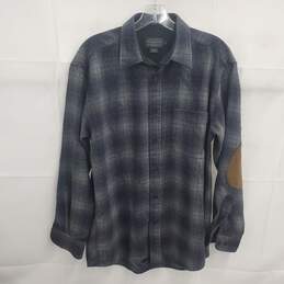 Pendleton Wool Trail Dark Gray Elbow Patch Long Sleeve Shirt Men's Size M