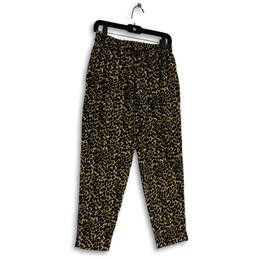 NWT Womens Multicolor Leopard Print Straight Leg Ankle Pants Size 4 alternative image