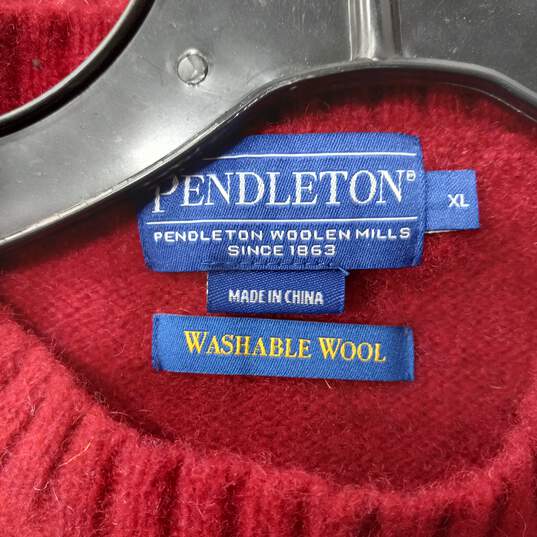 WOMEN'S RED PENDLETON WOOL SWEATER SIZE XL image number 3