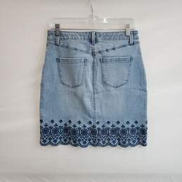Talbots Blue Cotton Embroidered Denim Skirt WM Size 2 NWT alternative image
