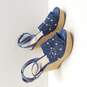 Marc Fisher Women's Hata Blue Suede Espadrille Wedge Size 6 image number 3