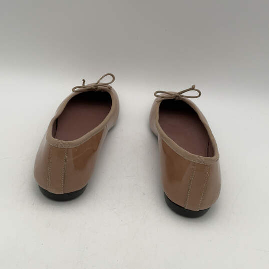 Womens Brown Leather Round Toe Low Top Slip-On Ballet Flats Size 41 image number 2