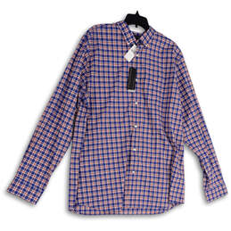 NWT Mens Multicolor Plaid Collared Long Sleeve Button-Up Shirt Size XXL