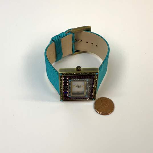 Designer Heidi Daus Amethyst Peridot Crystal Stainless Steel Quartz Wristwatch image number 3