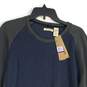 NWT DKNY Mens Gray Navy Blue Knitted Crew Neck Long Sleeve Pullover Sweater XXL image number 3