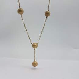 Charles Garnier Sterling Silver Peru Gold Tone Ball & Chain Necklace 13.2g