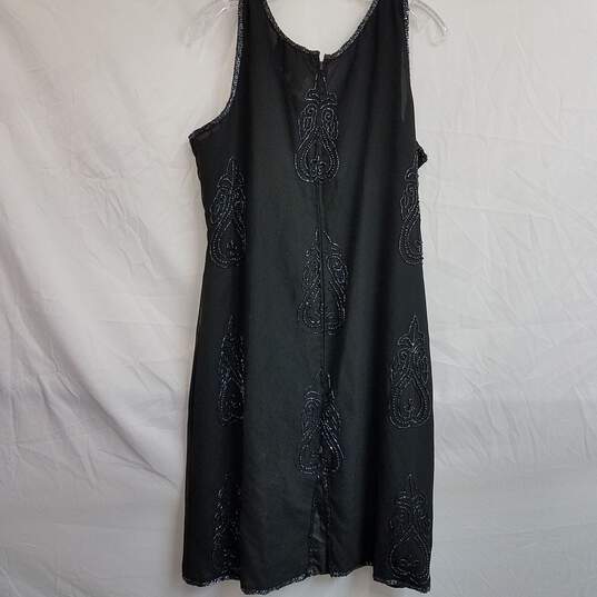 Life & Style New York Vintage Black Silk Beaded Dress Size XL image number 3
