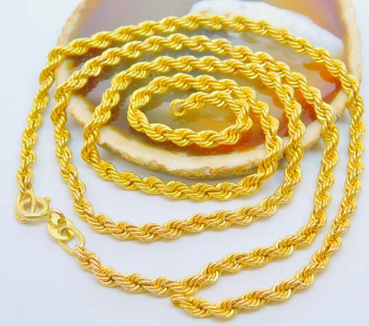 14K Yellow Gold Rope Chain Necklace for Repair 3.9g image number 2