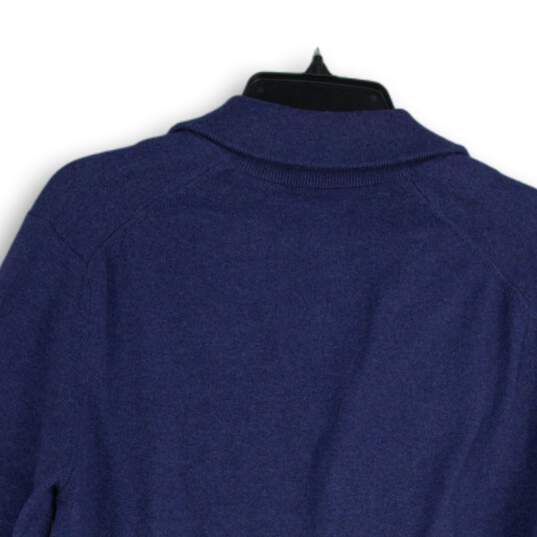 NWT JOS.A. Bank Reserve Mens Blue Collared Long Sleeve Cardigan Sweater Size M image number 4