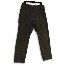 Mens Gray Denim 5-Pocket Design Straight Leg Work Pants Size 36x34