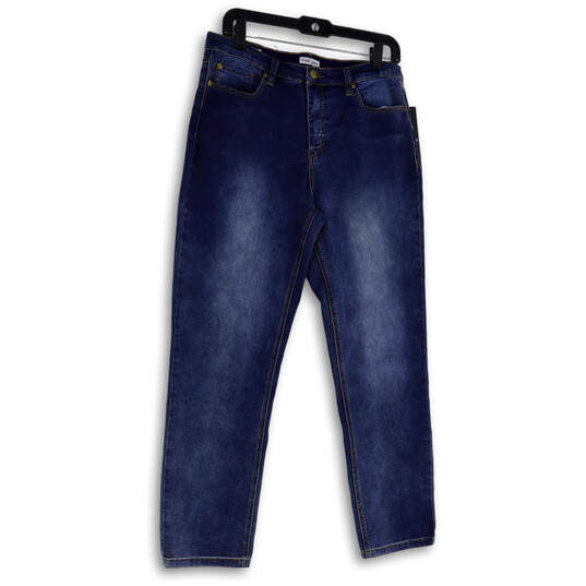 Womens Blue Denim Medium Wash Pockets Stretch Straight Leg Jeans Size 10 image number 1