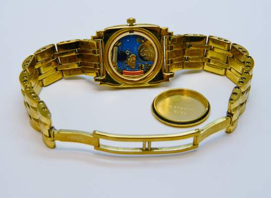 Ladies Bulova Accutron Gold Tone Roman Numeral 7 Jewels Swiss Watch 61.8g image number 4