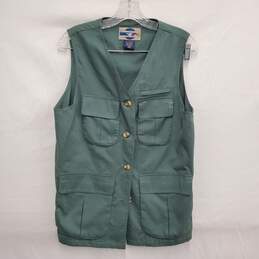 EX Officio Travel Wear WM's Tactical Green Vest Size 6/8
