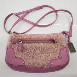 Coach Small Pink Shearling Leather Crossbody Bag AUTHENTICATED