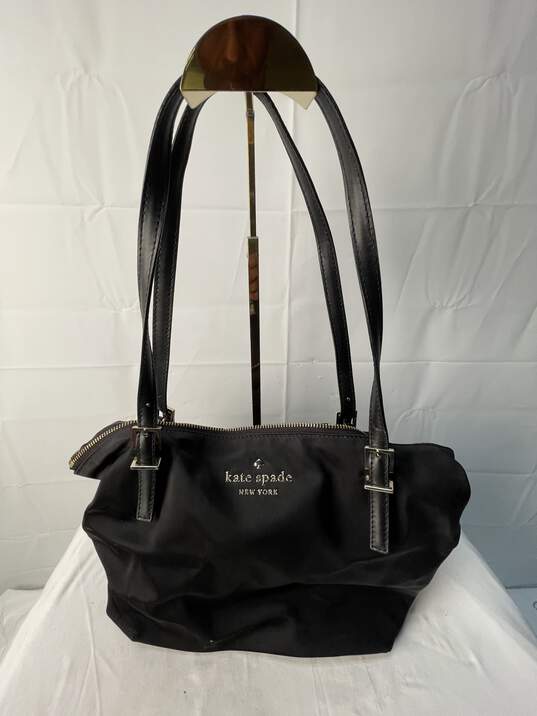 Certified Authentic Kate Spade Black Nylon Shoulder Handbag image number 3
