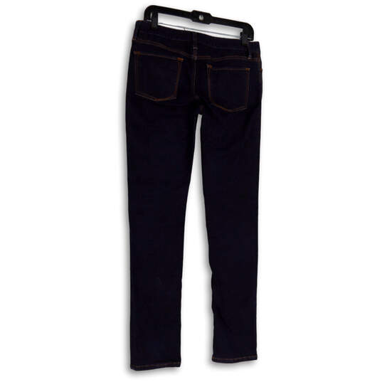 Womens Blue Dark Wash Stretch Pockets Denim Straight Leg Jeans Size 29 image number 2