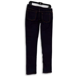 Womens Blue Dark Wash Stretch Pockets Denim Straight Leg Jeans Size 29 alternative image