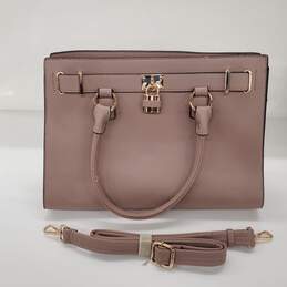 Jessica James Light Mauve Faux Leather Large Crossbody Handbag