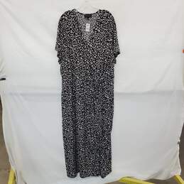 Lane Bryant Black & White Patterned Maxi Dress WM Size 26/28 NWT